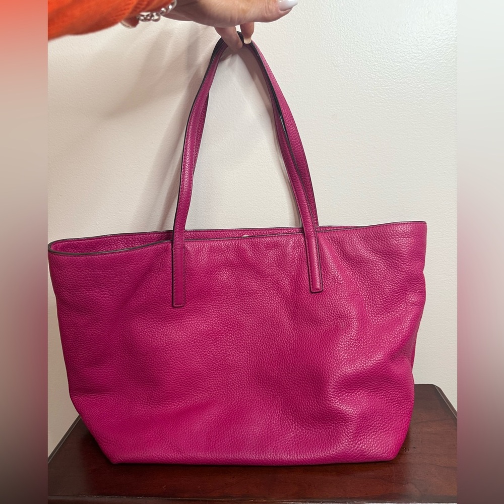 Michael Kors Large Women's Pebbled Leather Tote Bag - Fuchsia